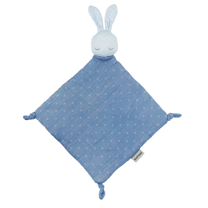  pure blue baby comforter blue rabbit 50 cm 